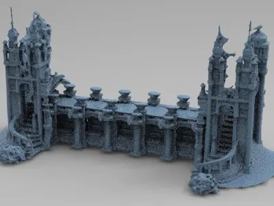 Ancient Culture Ruins bridge 2 3D model