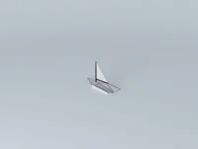 simple sailing boat Free 3D model
