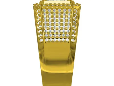 Antique Cathedral Diamond Ring for Men 3D print model