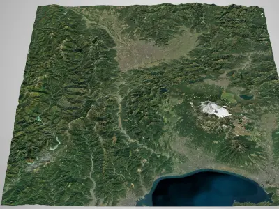 Mount Fuji Area Real Color 3D model