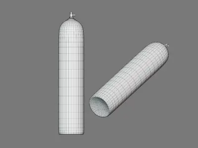 Flammable Gas Cylinder Low-poly 3D model Low-poly 3D model