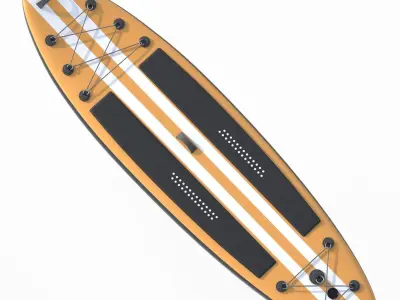 Paddle Board 4 colors collection Low-poly 3D model
