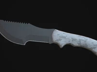 Tracker knife in minecraft Low-poly 3D model