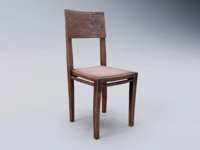 Old Wooden Chair Free low-poly 3D model