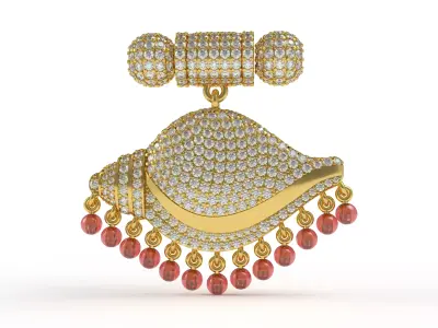 Conch Shape Diamond Pendant 3D print model