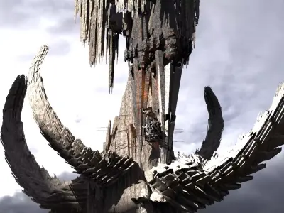 Dragon Asteroid city Tower 3D model