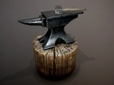 anvil hammer Low-poly 3D model