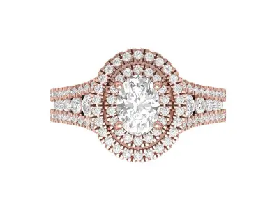 Oval Art Deco Ring 3D print model 5