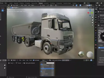 Mercedes Arocs Tipper Trailer 3D model