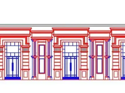 Grand Classical  Entrance Greek Architectural 3D Model Low-Poly Low-poly 3D model