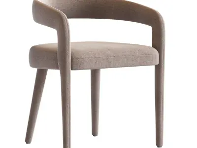 LISETTE WHITE DINING CHAIR 3D model
