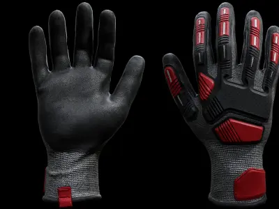 Tactical Gloves 009 Low-poly 3D model