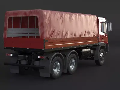 Generic 6x4 Tautliner Cargo Truck 3D model