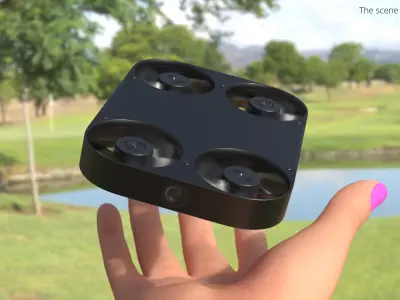 Mini Quadcopter Selfie UAV Black 3D model