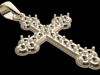 Antique Diamond Cross Pendant  3D print model