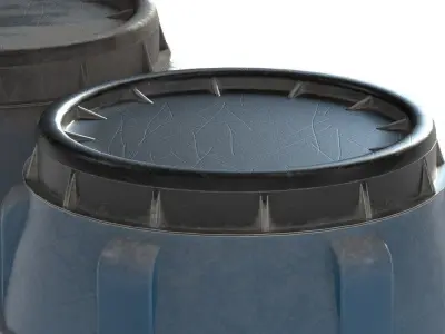 Lowpoly Plastic Barrels Low-poly 3D model