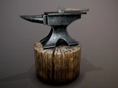 anvil hammer Low-poly 3D model