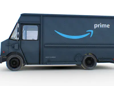Amazon Prime Delivery Truck Low-poly 3D model