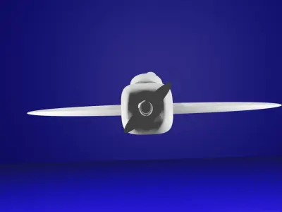 Plane 3D Model White Low-poly 3D model