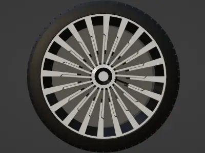 Hyundai Santa Fe 2024 wheel  Low-poly 3D model