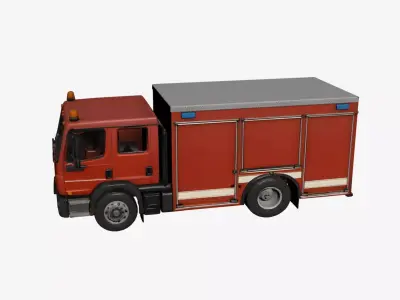 Realistic Fire Truck Detailed Emergency Vehicle 02 3D model