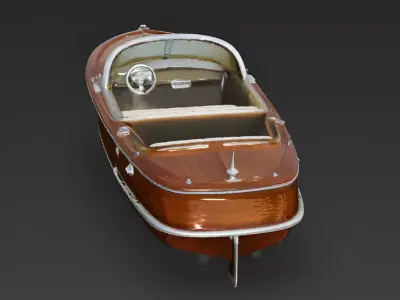 Azure Legend Vintage Wooden Yacht 3D Model Low-poly 3D model