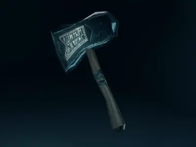 Viking Runic Axe - PBR Game-Ready Low-poly 3D model