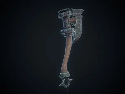 Stylized Battle Axe Low-poly 3D model