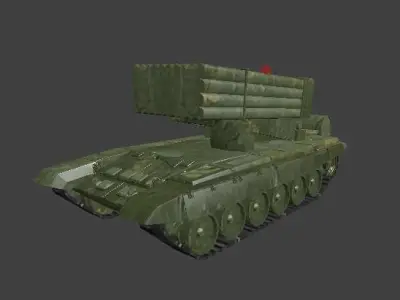Tank made in blender Low-poly 3D model