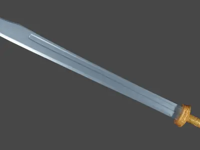 Grossmesser sword with Langsax handle Low-poly 3D model
