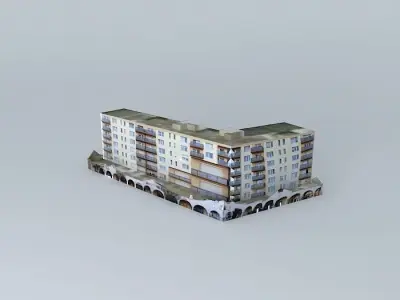 Polar 8 storey L shaped block Free 3D model
