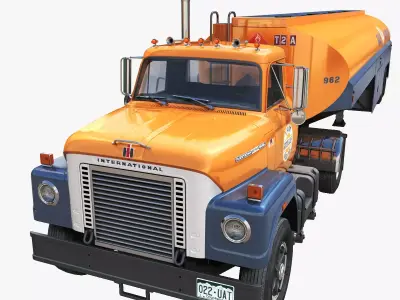 International Fleetstar vintage tanker Low-poly 3D model
