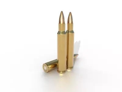 556 - 50 mm Magnum Ammo Low-poly 3D model