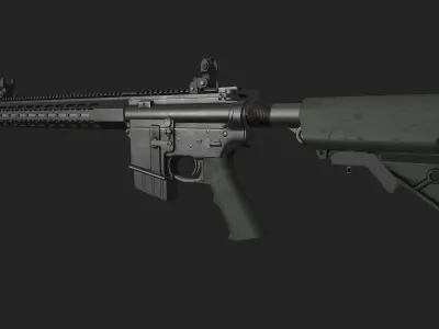 M4A1 v2 LowPoly Game Ready Model  Low-poly 3D model