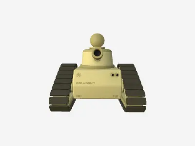 War Tank Cartoon A02 Desert - Military Vehicle Low-poly 3D model