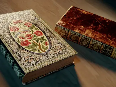 Old Books Low-poly 3D model