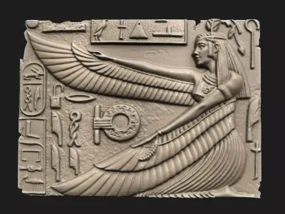 COPY OF THE ORIGINAL ARTIFACT PART OF A WALL ISIS WING 3D print model