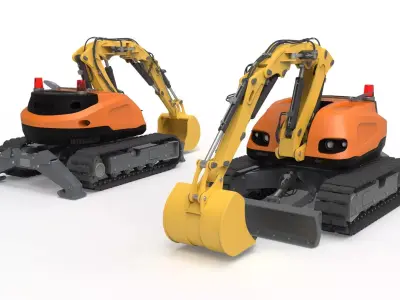 Excavator-remote controlled demolition robots  3D model