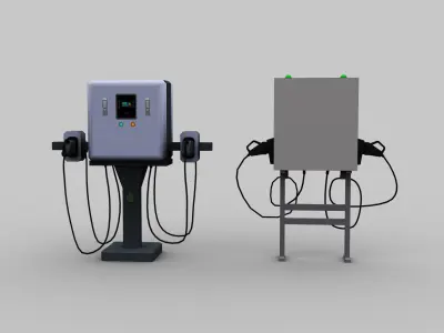 Electric Vehicle Chargers pack 2 Low-poly 3D model