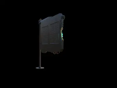 Big Digital Steel Billboards Low-poly 3D model 3D model