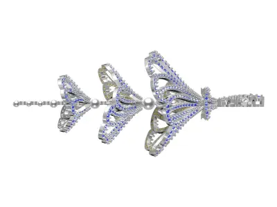 Antique Diamond Bird Jhumka Earring 3D print model