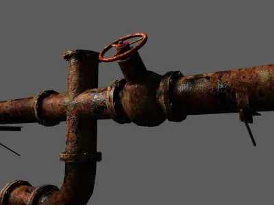 Metal Pipes Set Free low-poly 3D model