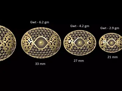 VR-PND2261 size of gold medallion 3D print model
