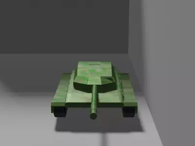 stylized low polygonal tank 3D model