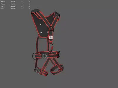 Safety Harness Industrial PPE Equipment PBR Textures GameReady Low-poly 3D model