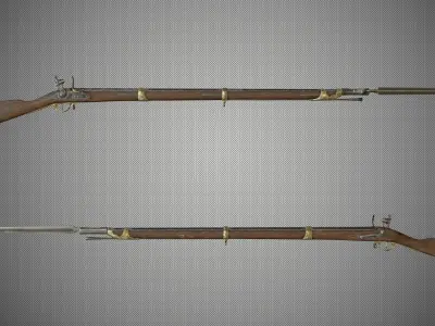 Charleville musket Low-poly 3D model