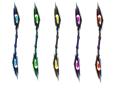 a set of cutting weapons - spear Low-poly 3D model get