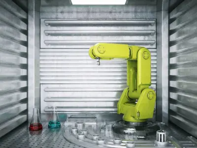Industrial Machine in Laboratory Low-poly 3D model