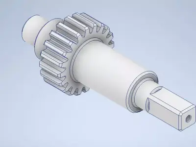 Precision Machined Shaft with Integrated Spur Gear 3D model