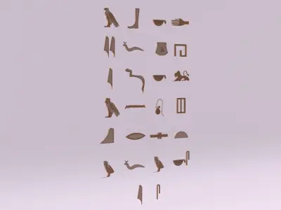 Egyptian Symbols - 002 Low-poly 3D model